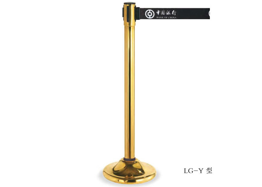 Retractable Belt Type Railing Stand Stainless Steel Crowd Control / Guidance Stanchion with Dia.32CM Wide Weighted Base