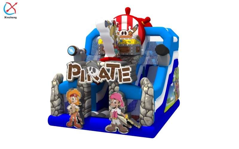 Factory Commercial Inflatable Pirate Bouncy House With Slide Inflatable Castle