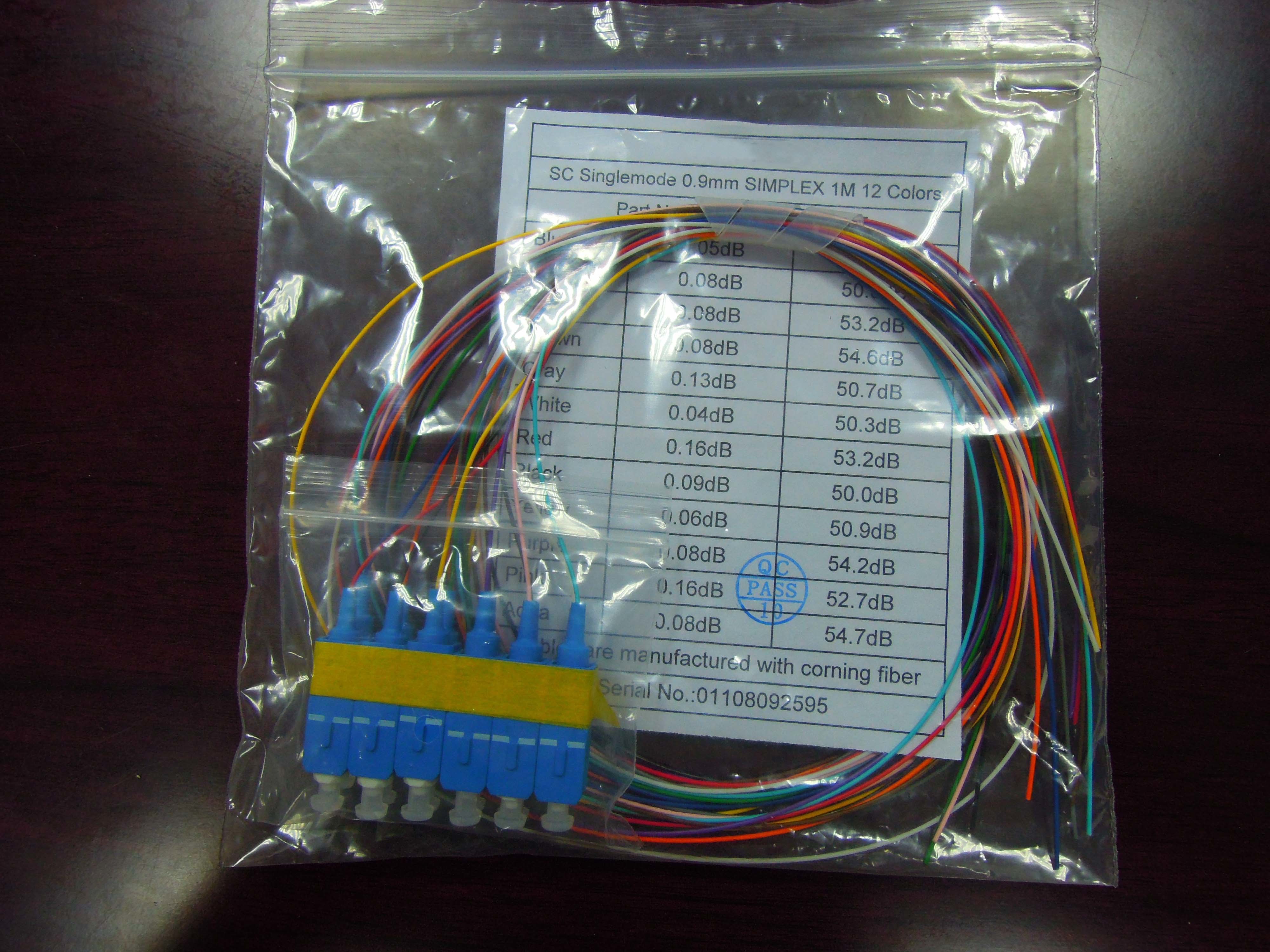 FTTH FTTB 12 Cores SC UPC 0.9mm Optical Pigtail