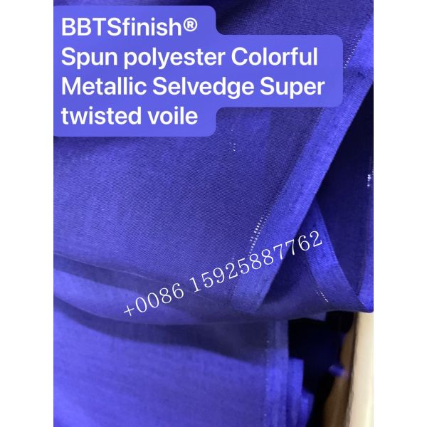 00144 BBTSfinish® Brand Spun polyester voile high quality super twisted voile
