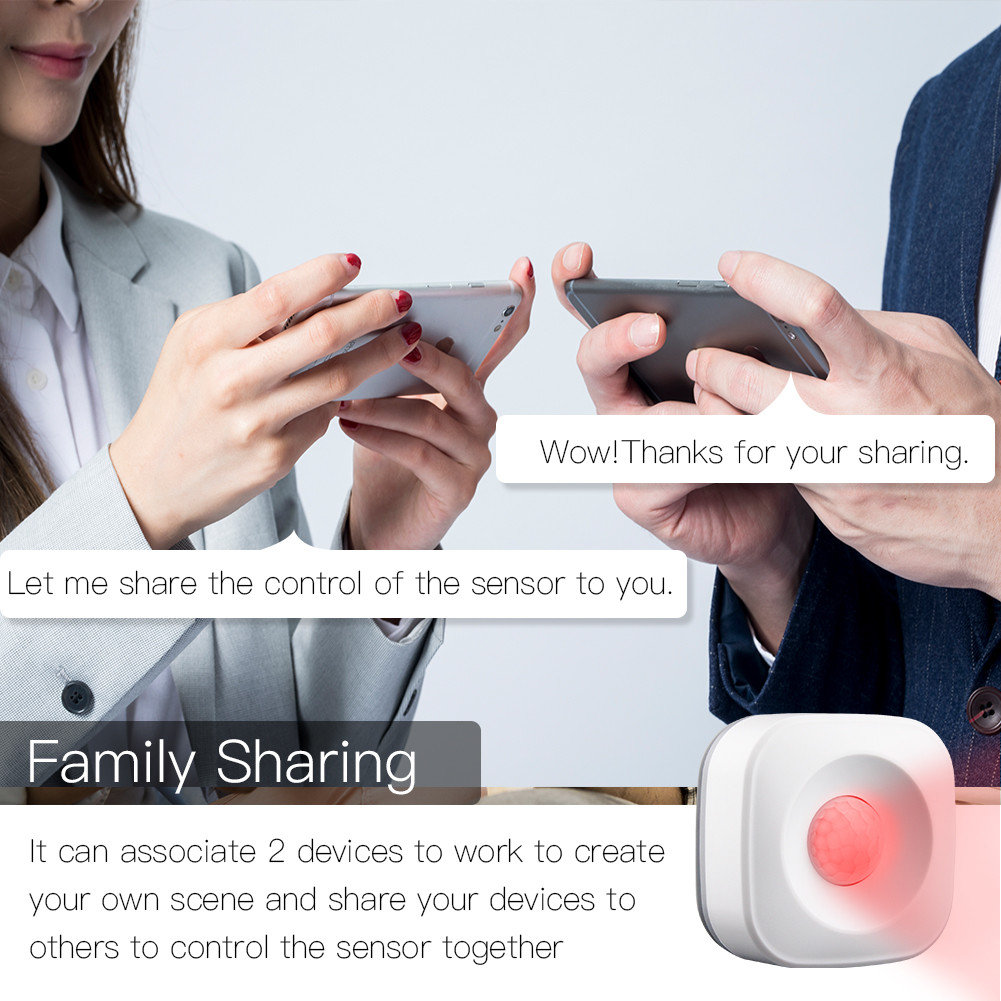 WiFi Wireless Security Alarm Smart Motion Sensor Free Notification Tuya APP Control PIR Motion Detector