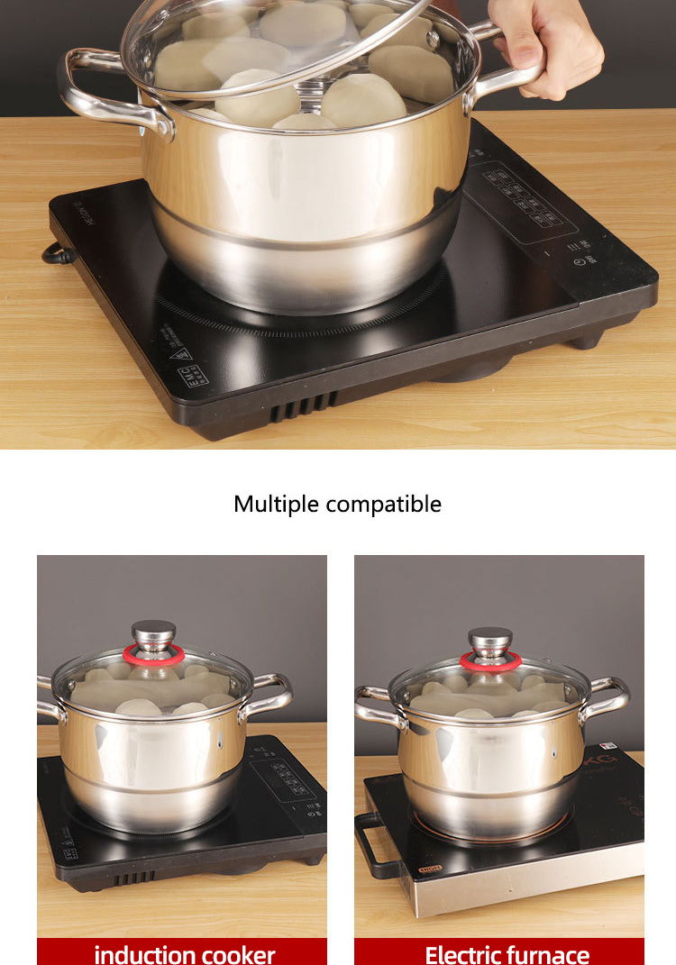 Multi-function Silver Kitchen Cookware Cooking Pot Set Stainless Steel Soup & Stock Pots Sets With Stainless Steel Handle