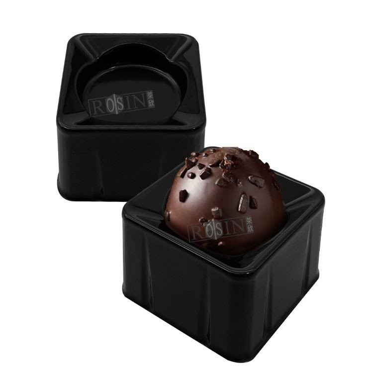 Black Individual Plastic Chocolate Packaging Square Chocolate Box Insert Trays