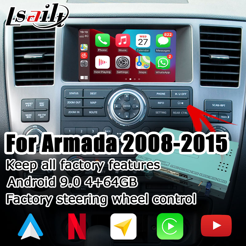 Android video interface carplay android auto box for Nissan Armada TA60 2008-2015