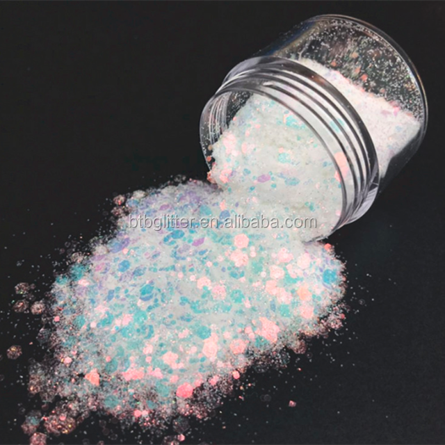 Vibrant Polyester Printing Custom Tumblers with Chunky Mixes Glitter and Kimonos Glitter