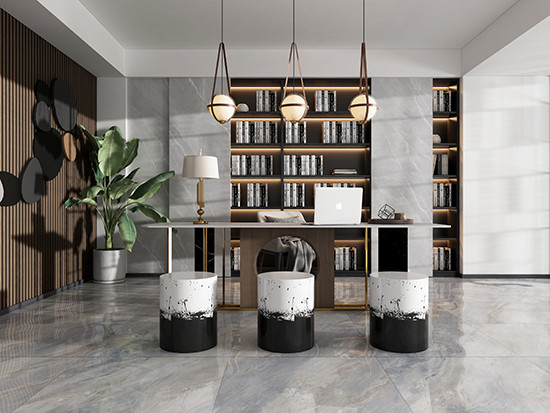 Modern Porcelain Tile Large Format Porcelain Tile Grey Floor Big Size 800x2600mm Design Marble Look Biggest Tile