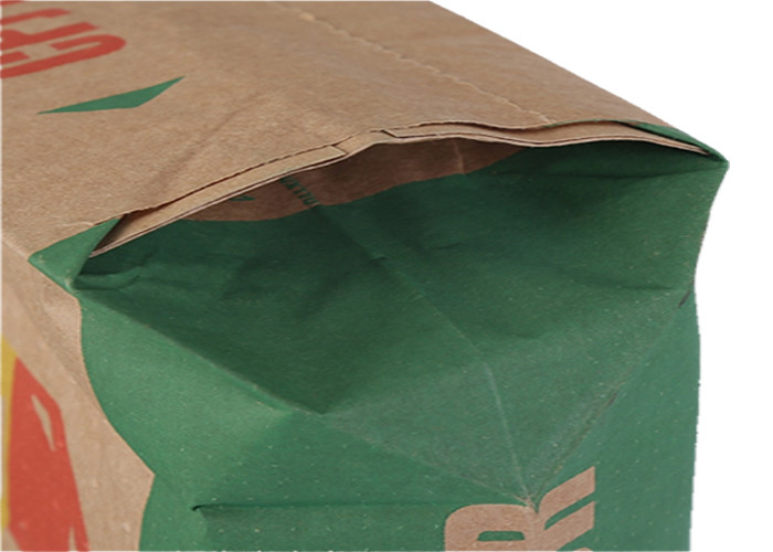 PE Lamination Heavy Duty Kraft Paper Bags Customized Size And Logo 7 Color Printing