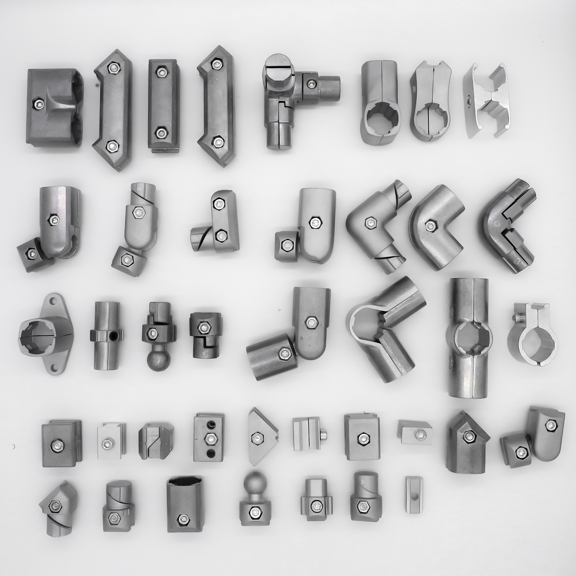 Industrial Aluminium Tube Joints Small Aluminum Gears Silver Grey For Trolley