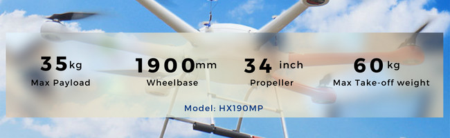 ODM Payload 35KG Thermal Imaging Drone With Auto Tracking 640x512 30X Zoom HX160MP