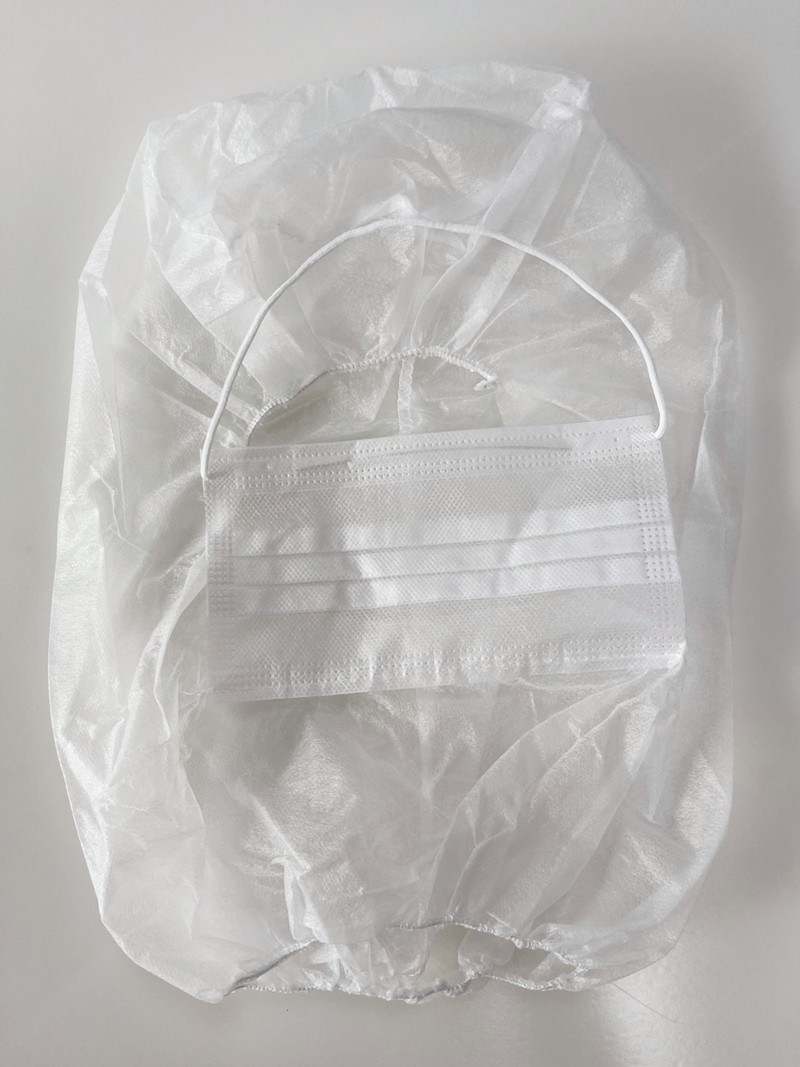 Disposable Non-Woven PP Ninja Astronaut Space Balaclava Cover Head Hood with 2 Ply Face Mask and Elastic Bond