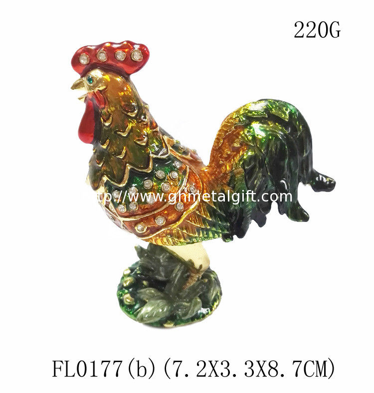 Decorative Alloy Rooster Jewelry Boxes High quality rooster shape jewelry box