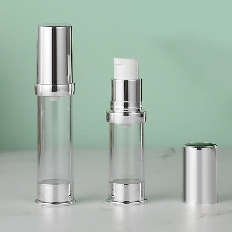 Plastic PP Customizd Logo Cream Airless Cosmetic Bottle Outlet Clear Round 80ml 100ml