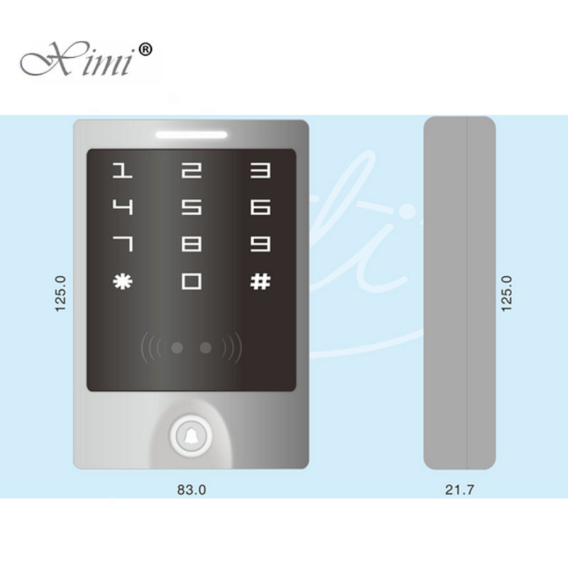 Metal IP65 Waterproof Standalone Door Access Control System 125 X 83 X 21.7 Mm