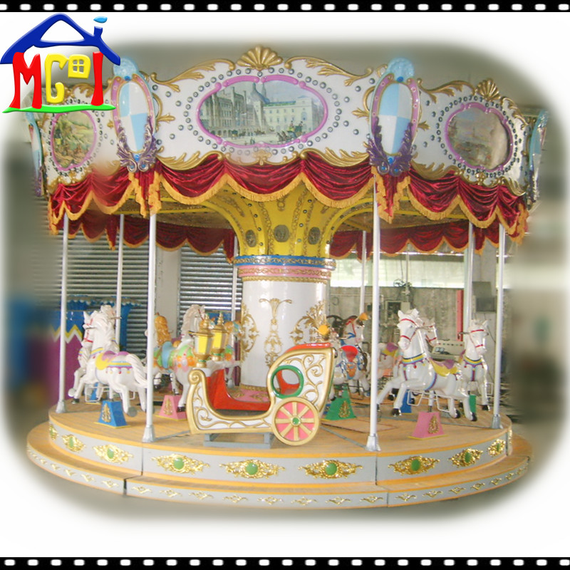 16 seats horse carrousel kiddie merry go round for amusement park family fun