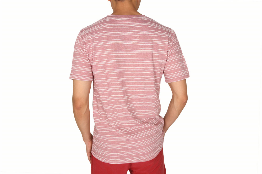 Stockpapa Pink Khaki Mens Striped Tee S M L XL
