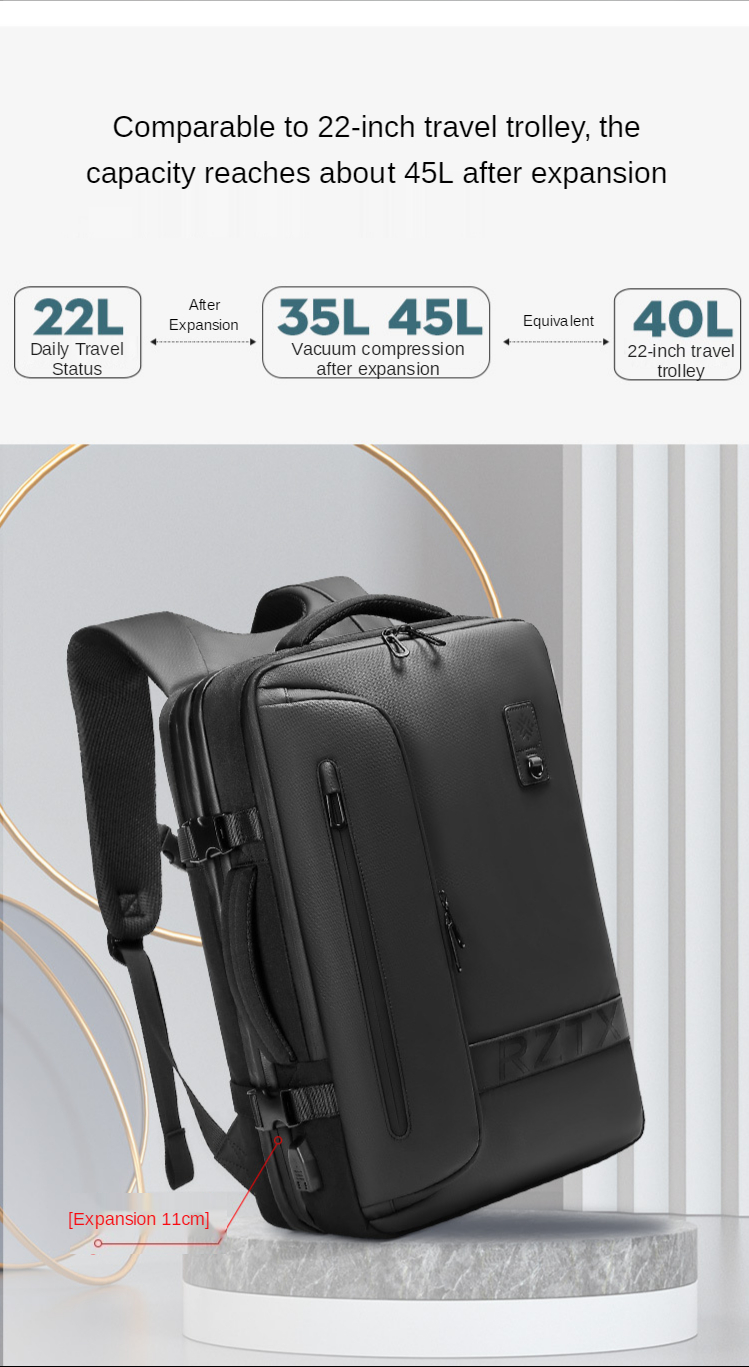 Multifunctional Airbag Men Business Backpack 600D Oxford Waterproof Backpack