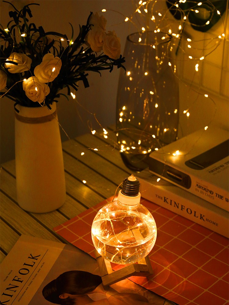 Decorative 10M 100 LED 3AA Battery Powered Copper Fairy String Lights