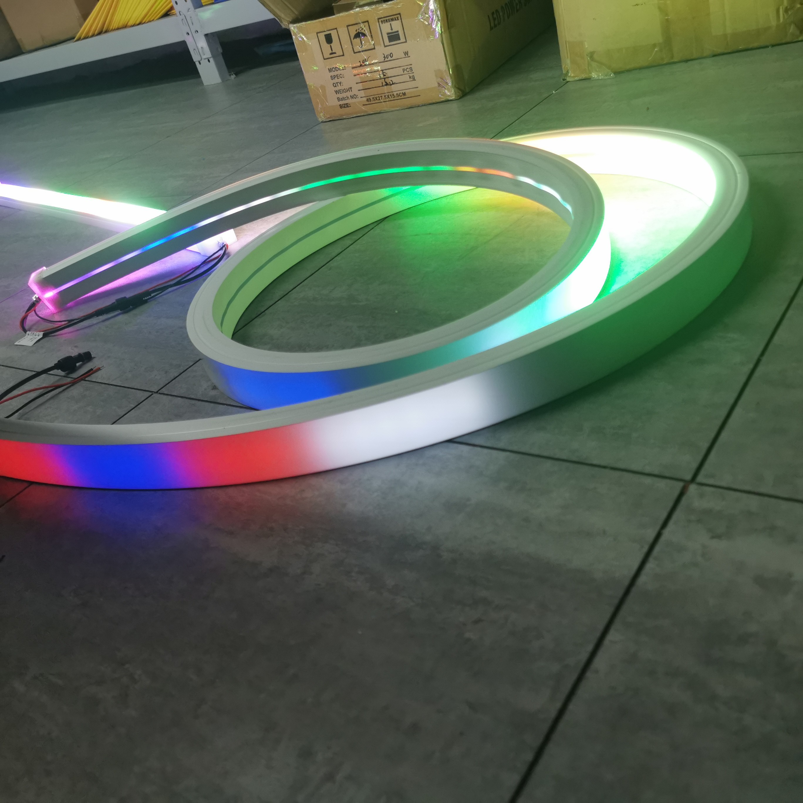 40mm Chasing 12V Dmx Led Neon 5050Rgb flex lampara navidea Dmx512 corner neon led tape 20m led rgbw light strip