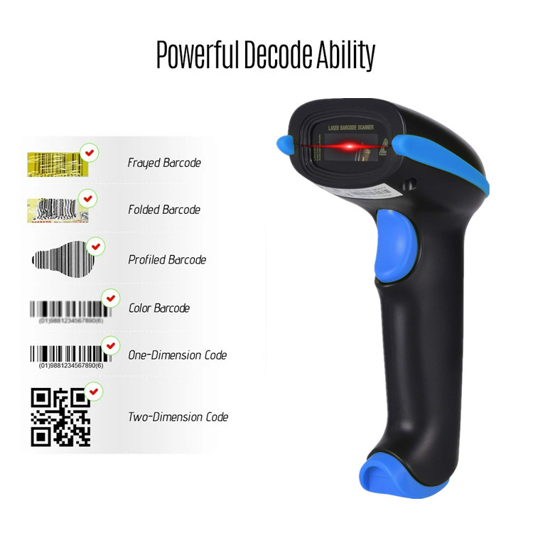 Wireless Bluetooth Barcode Scanner Handheld 2D Qr Barcode Scanner For Inventory