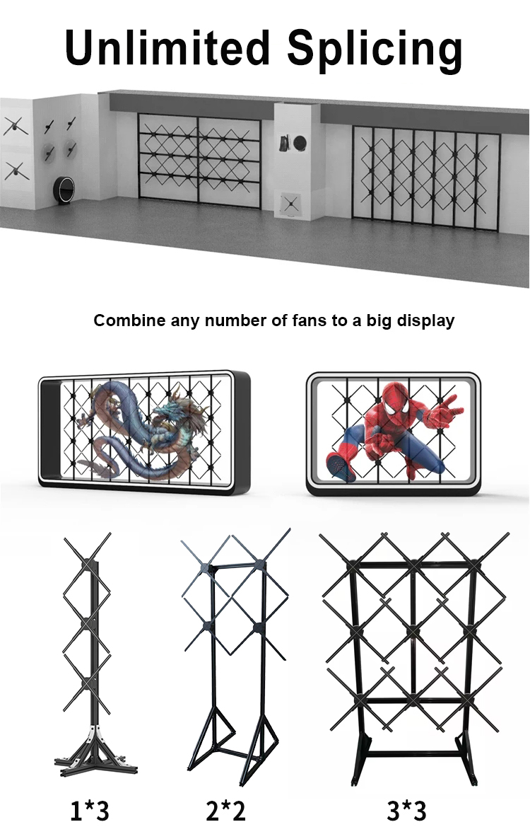 3d Hologram Display 80 Cm Hologram Fan For Indoor Holographic Display