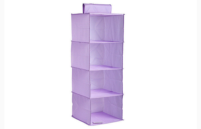 Purple Luggage Organizer Bags , Four Lattice Hanging Travel Toiletry Bag
