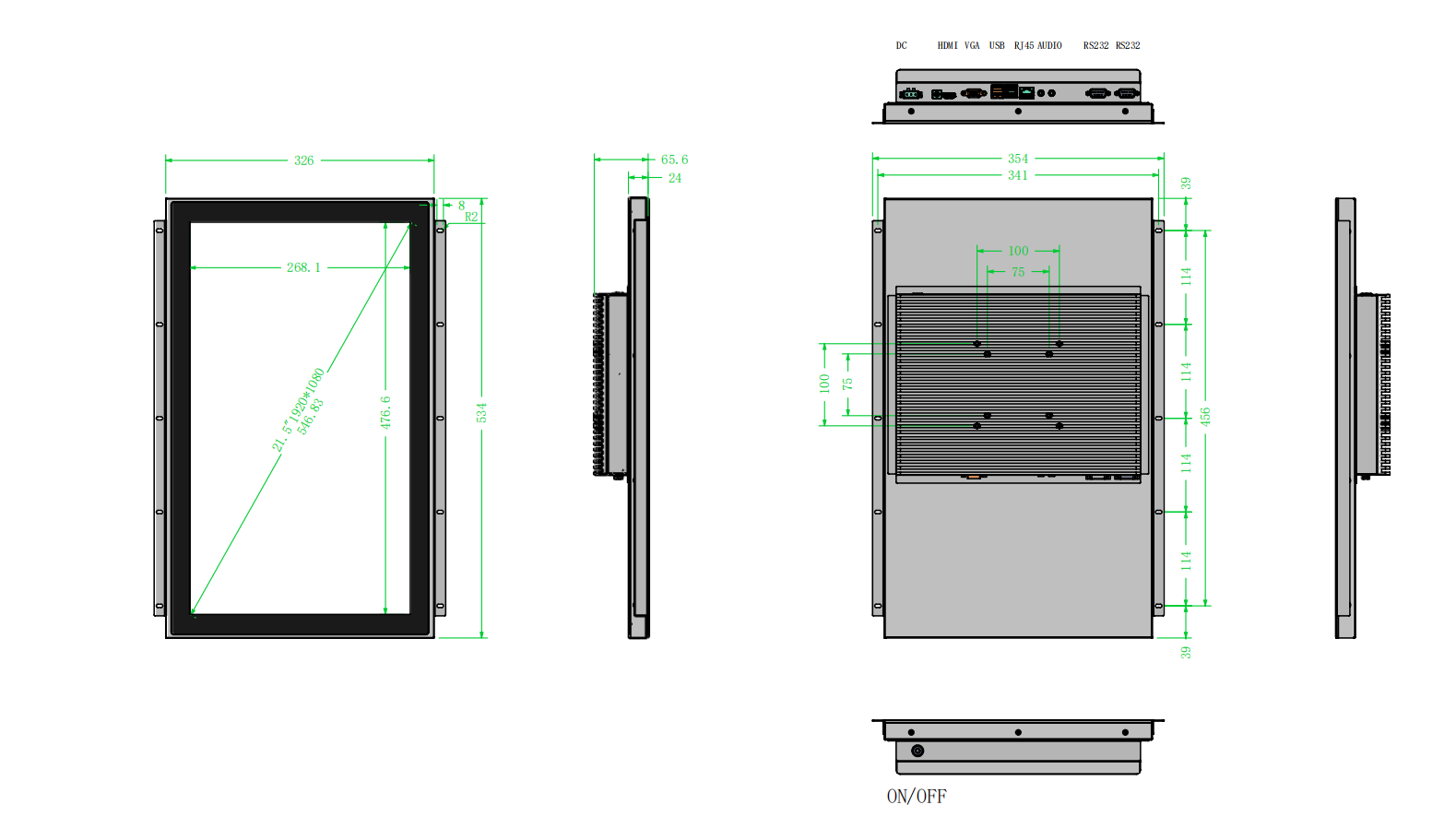 Sunlight Readable Embedded Touch Panel PC 1000 Nits With Intel J4125 CPU