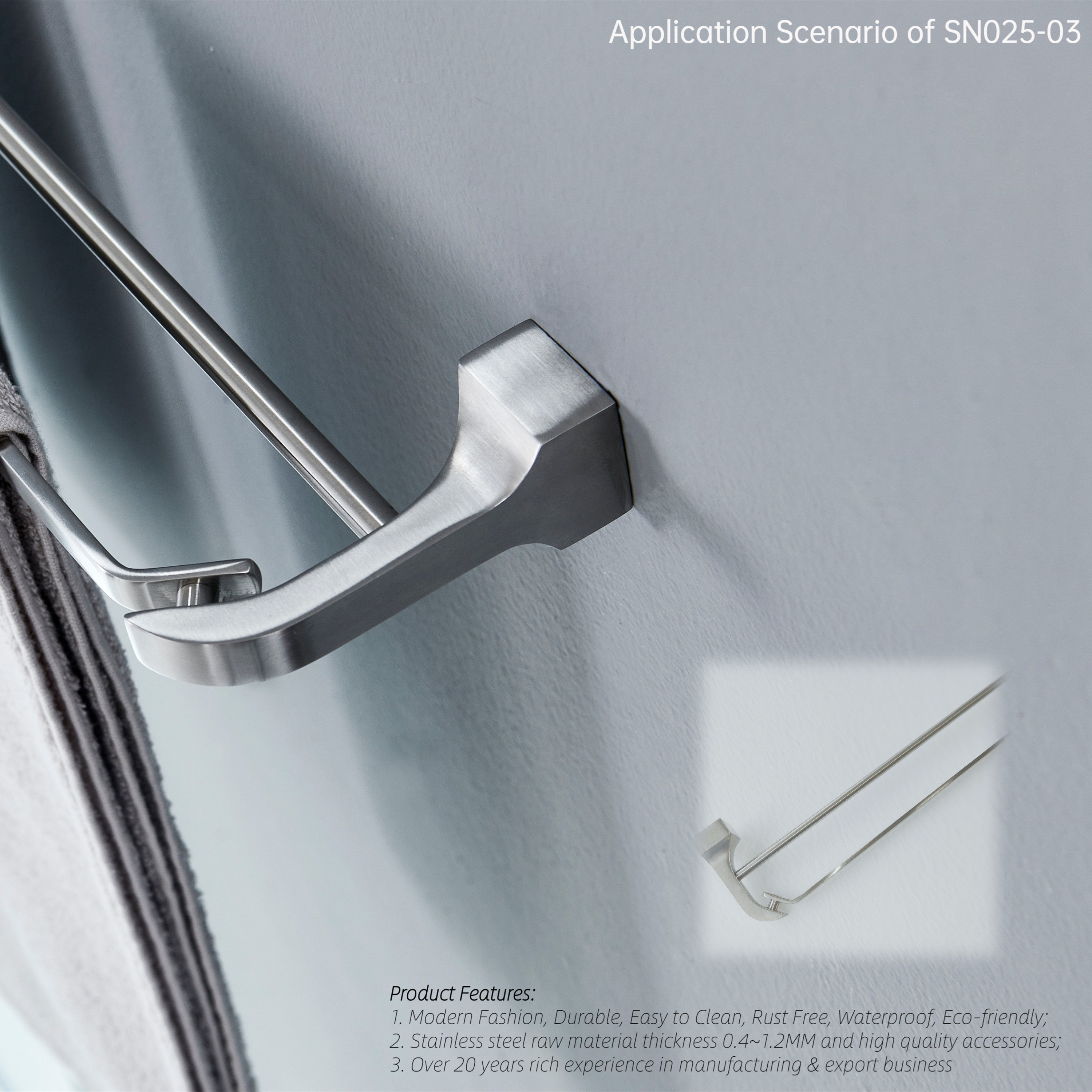 OEM Heavy Duty Towel Bar Rail 57cm Stainless Steel 304