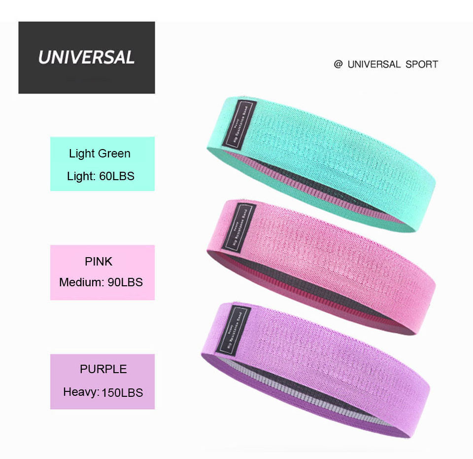 8CM Width Fitness Rubber Expander Elastic Polyester 3 In 1 Resistance Exercise Band Set For Home Workout