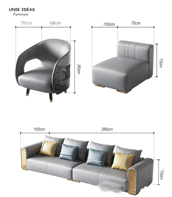 Luxury Leather Modern Living Room Sectional Sofas Couches With Recliners Brown
