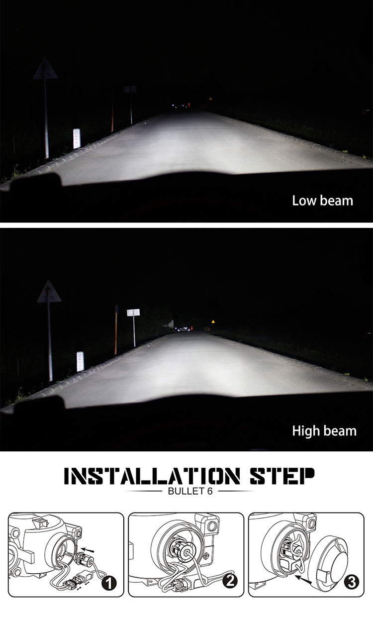 IP68 Waterproof LED Car Headlight Bulbs 24w 3600LM H7 Led Conversion Kit