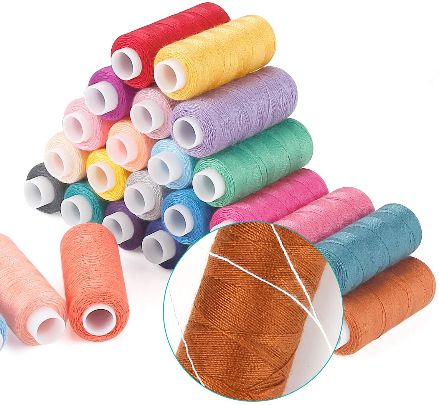 60 Colors Rainbow Polyester Sewing Thread For DIY Machine Embroidery UV Protect