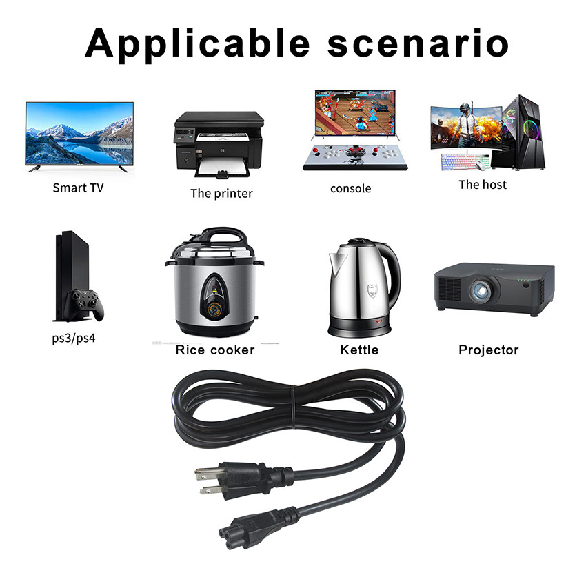Customizable Power Cord NEMA 5-15P to Tinned Wire 300V Rated for Washing Machines
