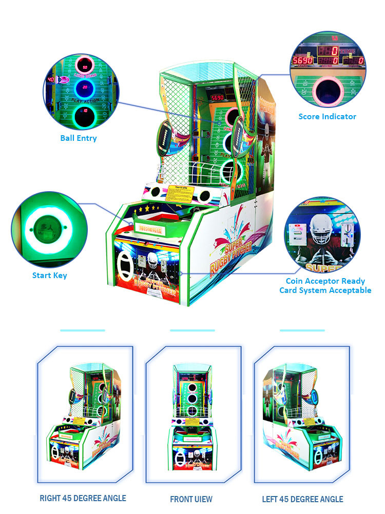 Rugby Pitcher Sports Game Machine Double Player Score Coin Accept Ready