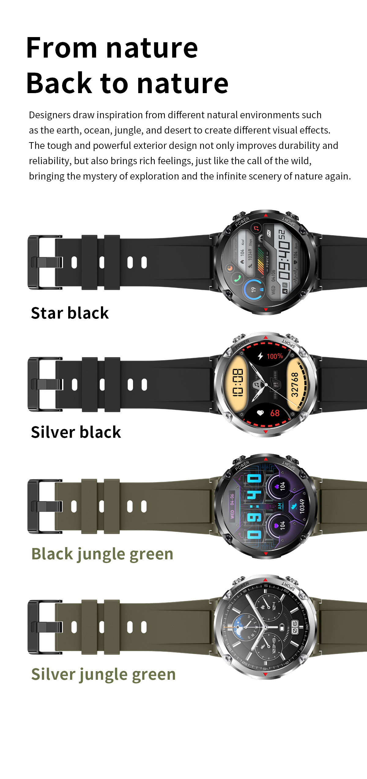 T30 Fitness Tracker Watch Waterproof 1.6 Inch Large Round Screen Man 600mAh Big Battery For Men Fitness