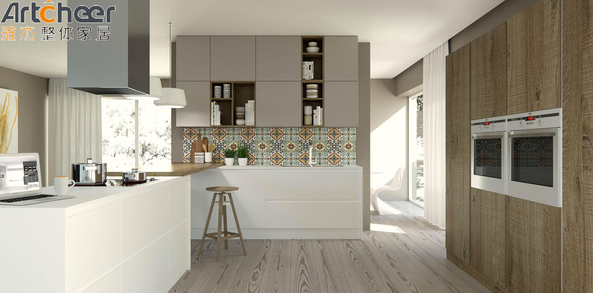 Customized Size European Style Kitchen Furniture in Plywood with Modular Cupboard Set