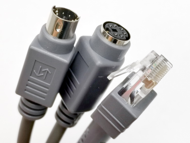 2M PS2 KB To Rj45 Barcode Scanner Cables For Symbol LS2208