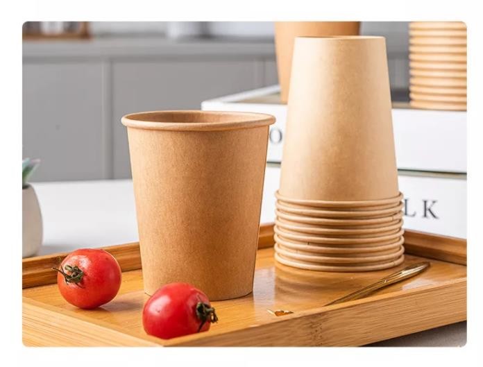 Insulated Lining Printed 18oz Biodegradable Kraft Paper Cups Hot Beverage Packaging