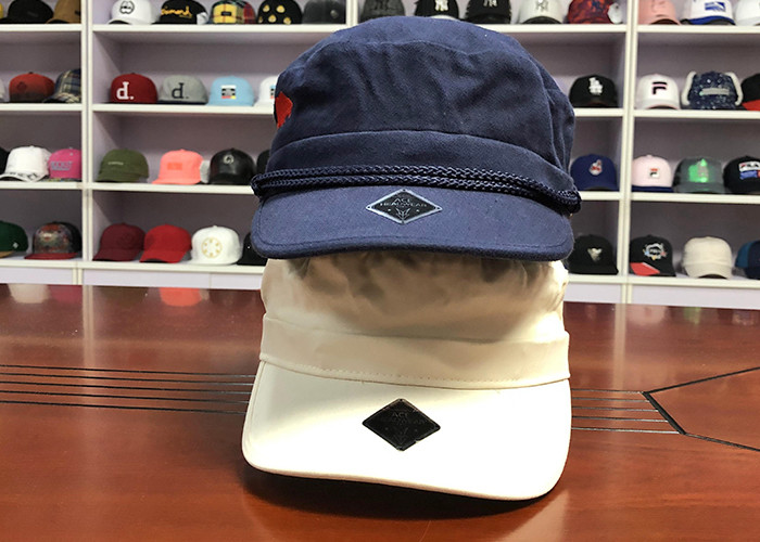 Blue White 100% Cotton 6 Panel 58cm Military Army Caps