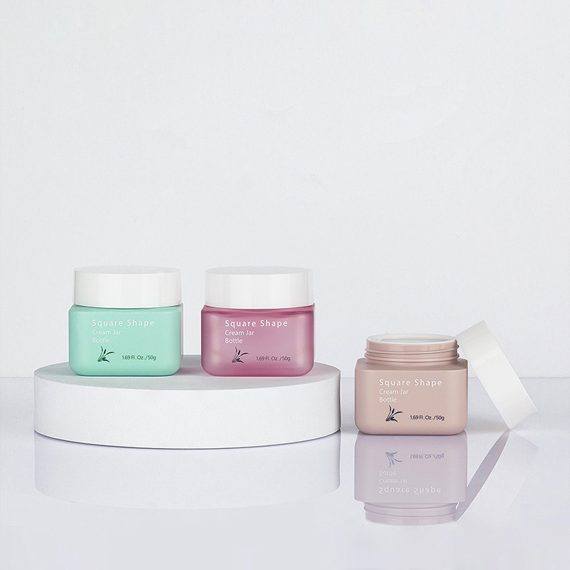 Food Grade Empty Face Cream Containers Double Wall Square 50g