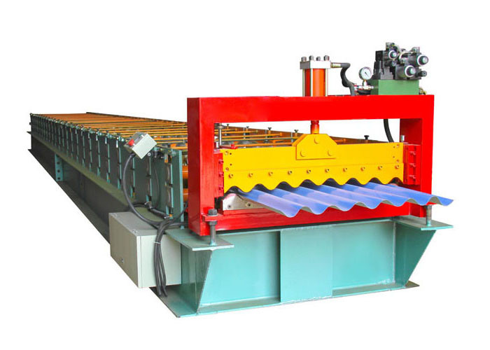 Color Steel Trapezoidal Sheet Roll Forming Machine , Wall Panel Roll Forming Machine