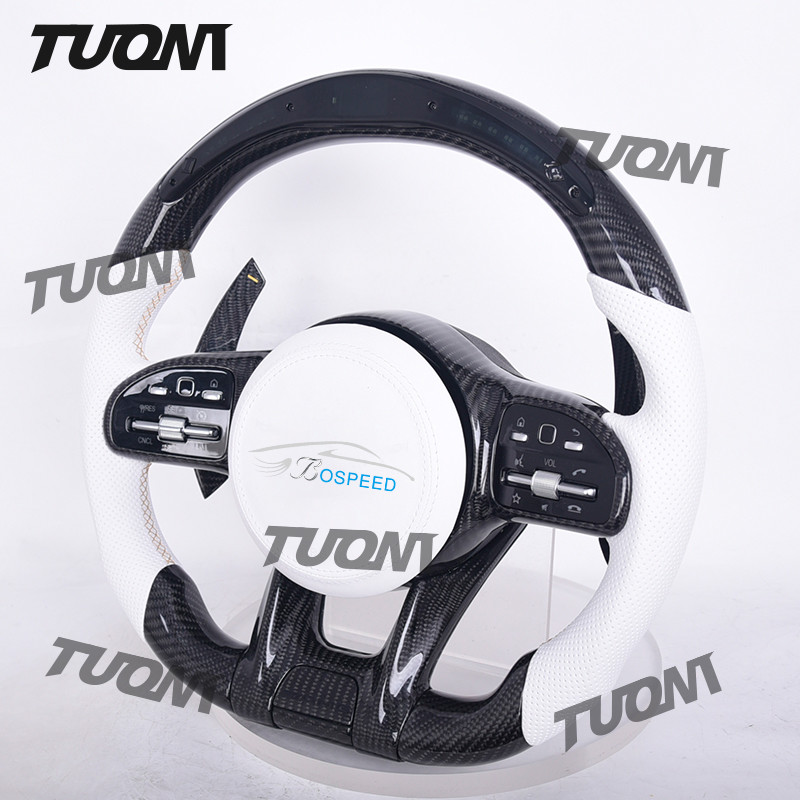 Soft Carbon Fiber Fit For Mercedes Benz Steering Wheel LED Display