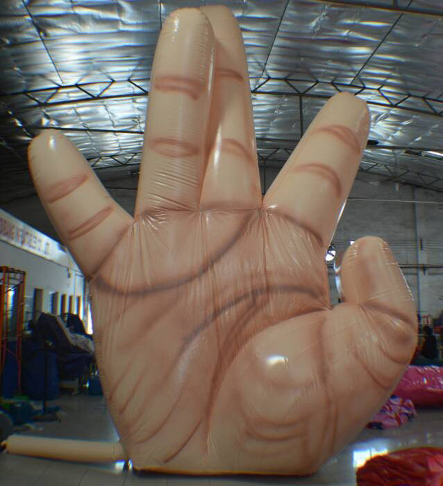 Fire resistant Giant Inflatable Single Hand Decoration with 5 fingers