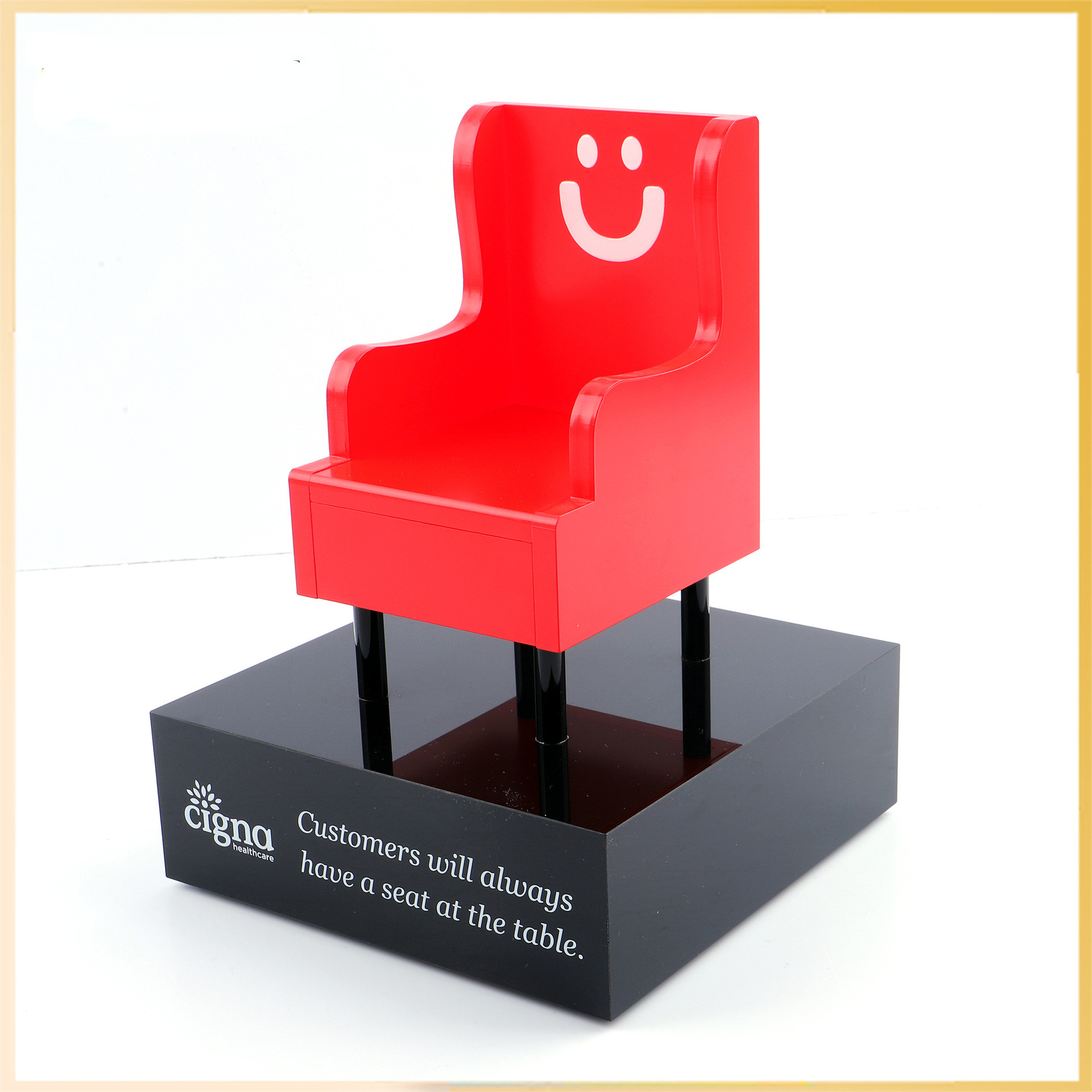 Custom Mini Red Sofa Shape Acrylic Award Trophy For Furniture Theme Business Recognition or Celebration