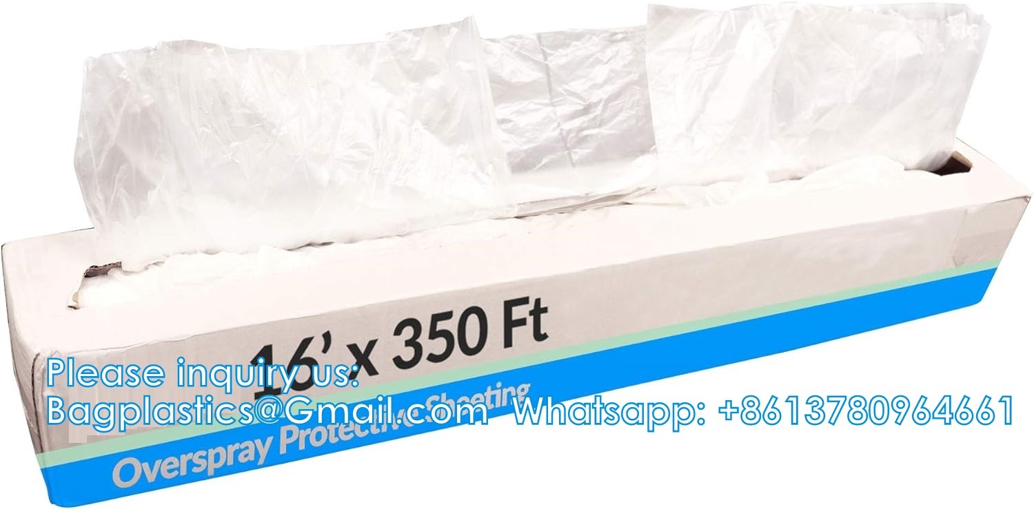 Overspray Paintable Plastic Sheeting - 10 Micron, Protective Masking Film Cover - Auto Car Painting, Bodyshop