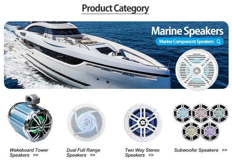 300W Boat Tower Speakers LED Marine Lights 4 Ohms IP65 Waterproof