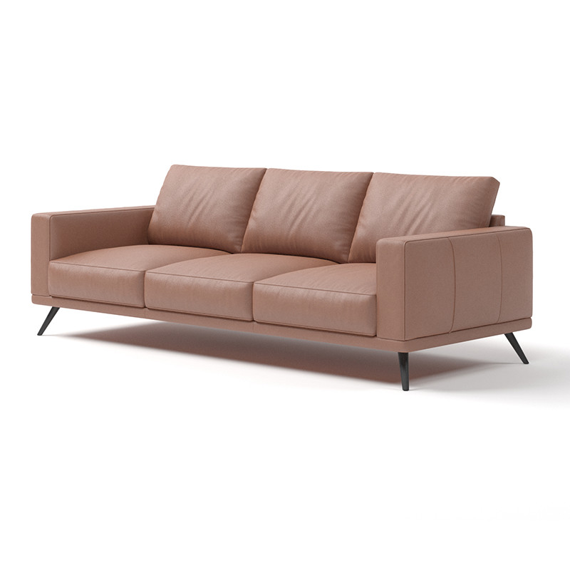 Simple Office Furniture Sofa Modular Brown Synthetic Leather Sofa Set