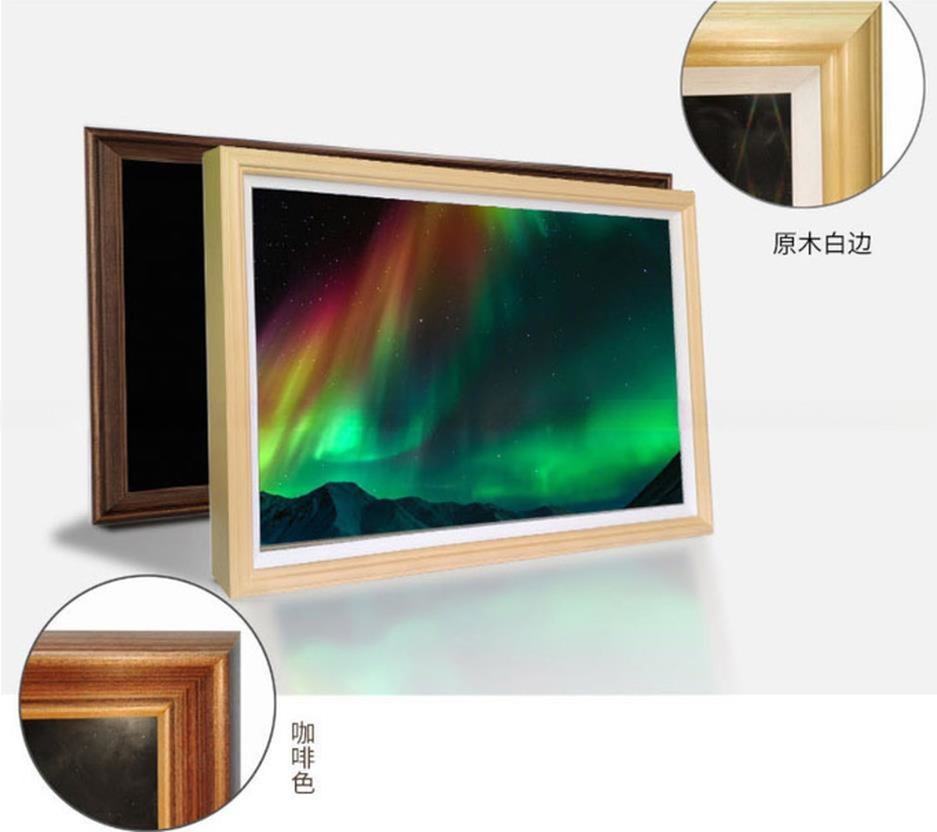 Home/Hall/Hotel Decoration NFT Digital art Frame Advertising Player Video WIFI Android LCD Screen 4K display with wooden frame