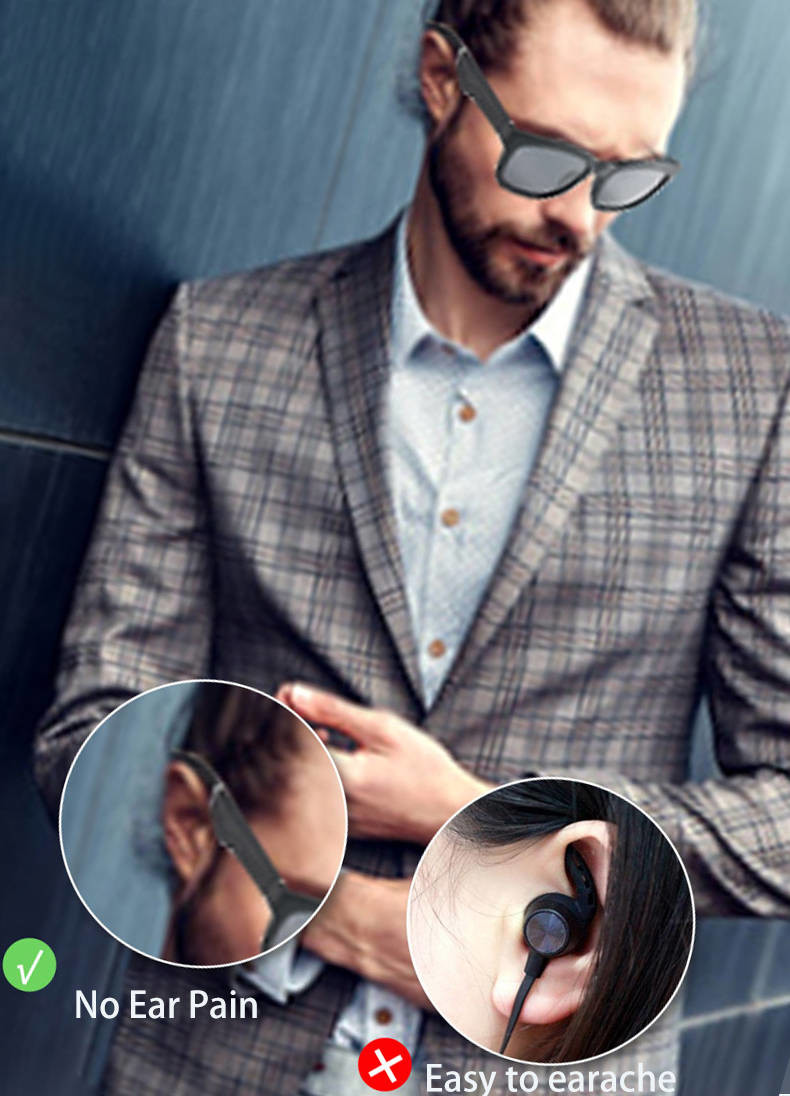 Lightweight 43g Smart Bluetooth Glasses 0.2% 95dB Bluetooth Music