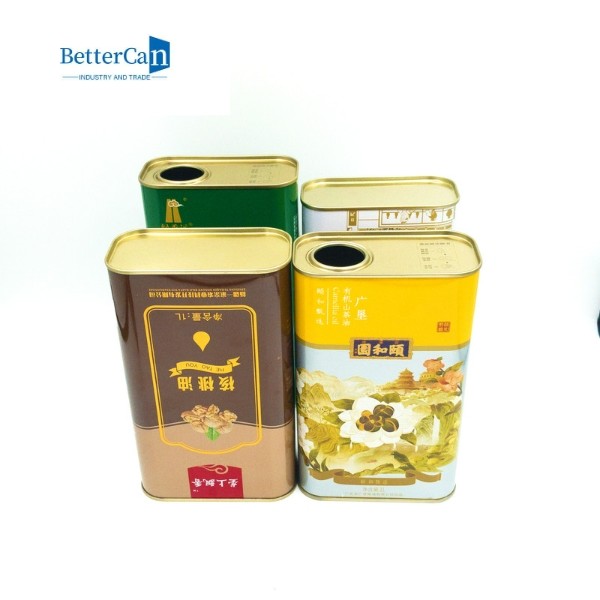Rectangular Olive Oil Tin Can Packaging 1 Quart Empty Paint Can With Lid
