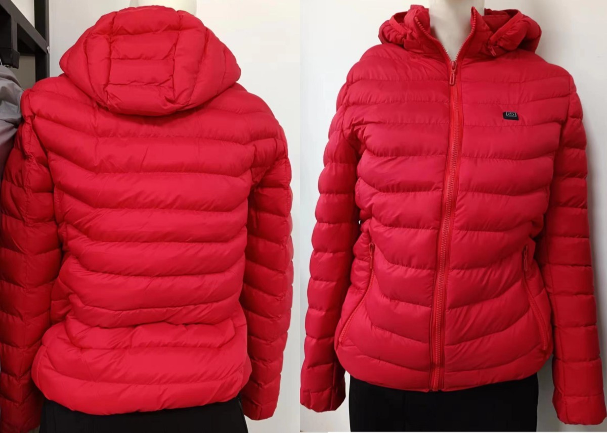 4 Heating Zones Electric Heated Jacket hoodie S Red men and women